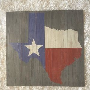 45 x 45 cm Gray Texas wooden wall art sign . Home decor